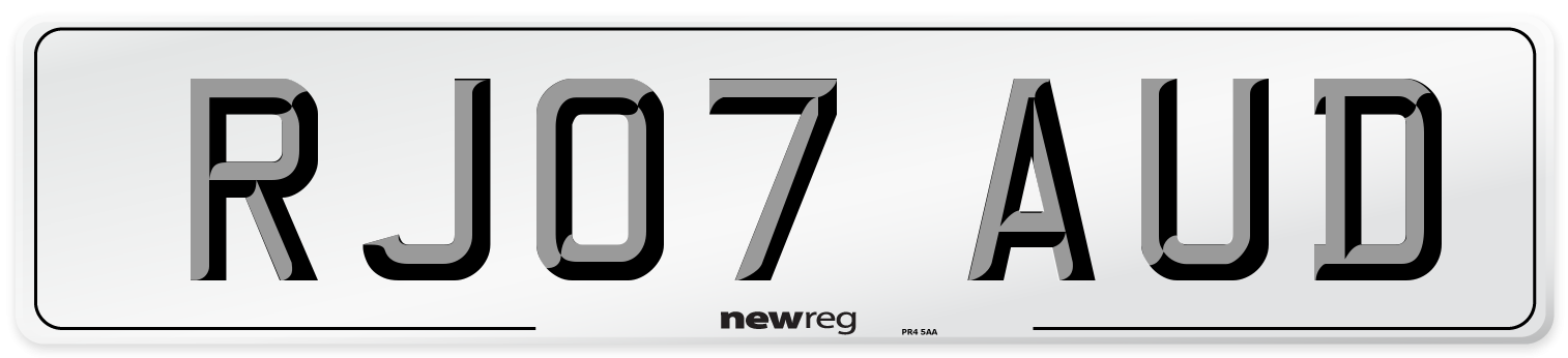 RJ07 AUD Number Plate from New Reg